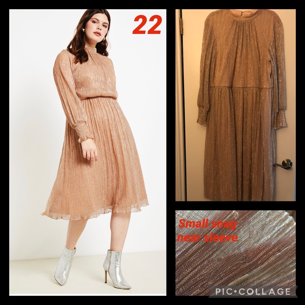 Eloquii Rose Gold Shimmer dress
